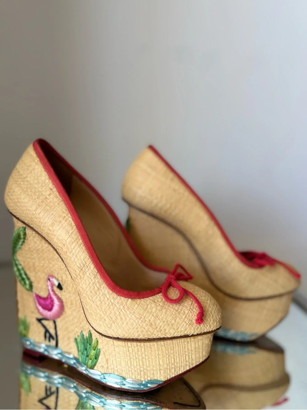 Charlotte Olympia x Miami flamingo Wedge 36.5 $1,295